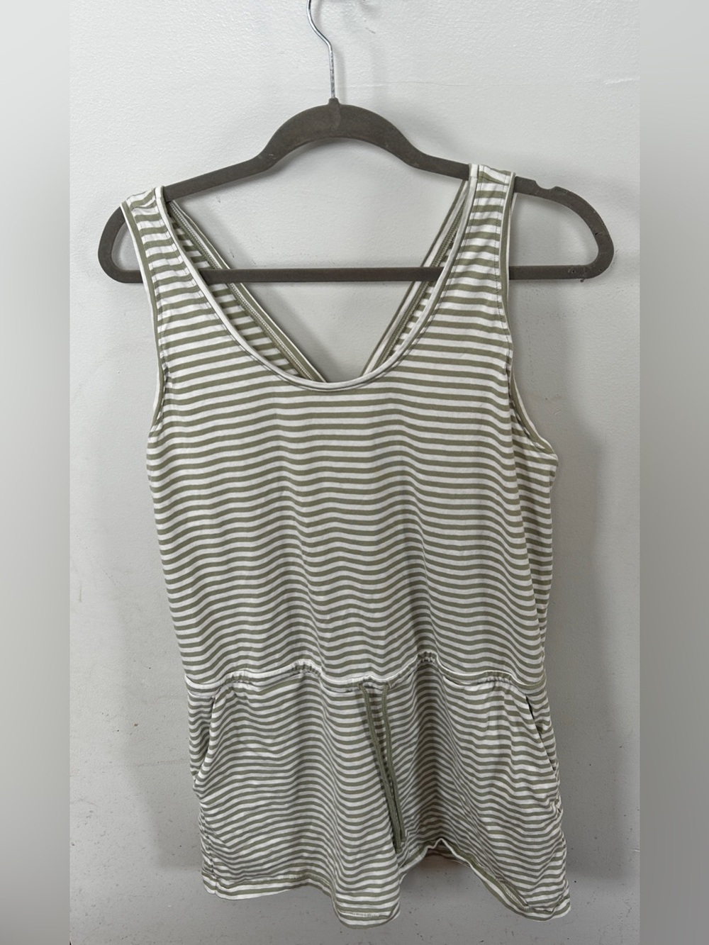 The North Face Terrain Tank Romper XL Sage Green White Stripe